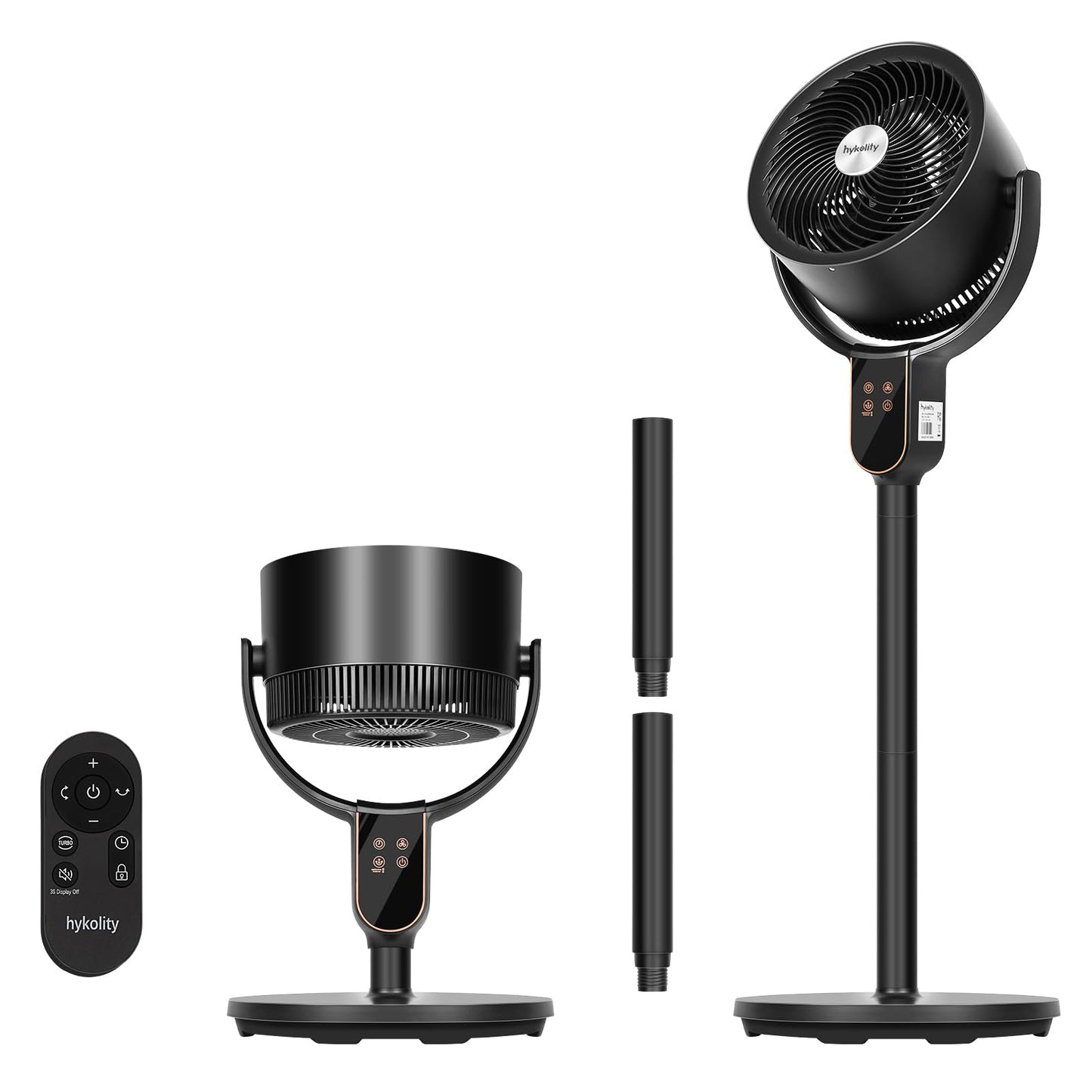 Hykolity Fan For Bedroom, 90+70 Omnidirectional Oscillating Standing Fan, 3 In 1 Pedestal & Tabletop Fan, Quiet Floor Fan With R