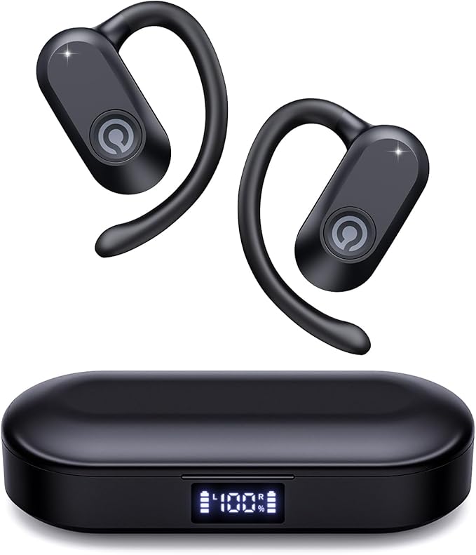 CXK Open Ear Headphones Bluetooth 5.4 Bone Conduction Headphones, True Wireless Earbuds with 60Hrs Stereo Sound, 0.27oz Li...