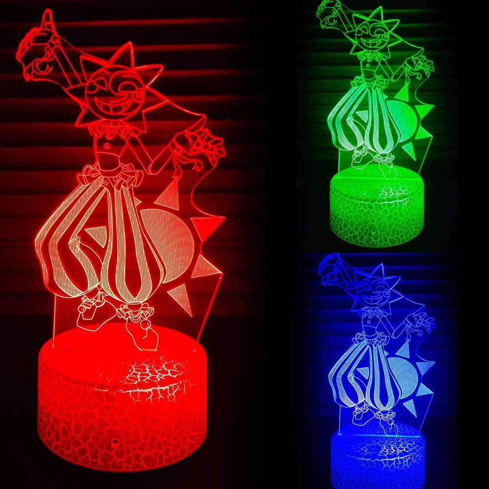 Mzcyfuy 3D Illusion Night Light LED Lamp, Remote Control, 16 Color Changing, White, Model WYHG