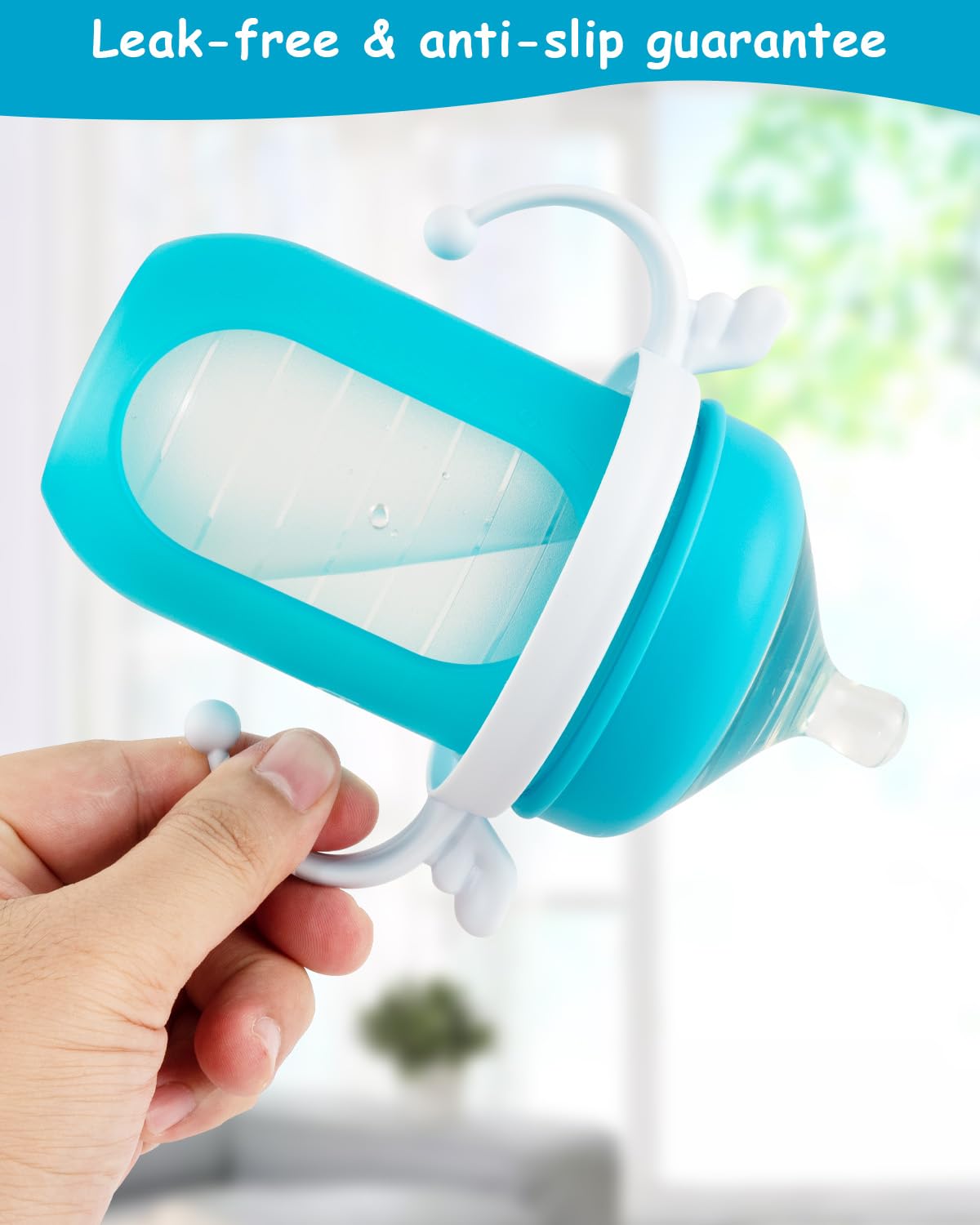 XUNICUTE Baby Bottle Handles for Boon Bottles, Ergonomic Bottles Holder for Newborn, 3 Count
