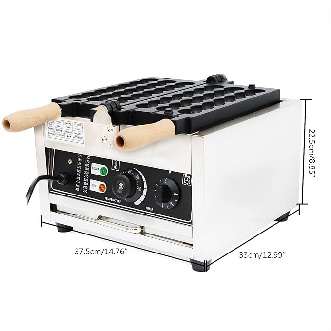 Commercial Electric Bubble Skewer Waffle Ball Machine Nonstick Waffle Balls Maker Iron Popular Snack Equipment New Belgium Waffle Ball Stick Maker 110V 1500W