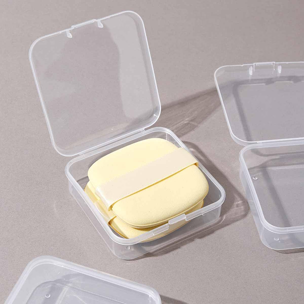 6 PCS Square Powder Puff Holders Cases Clear Makeup Sponge Protective Container Portable Beauty Blender Holder Reusable Dust-Pro