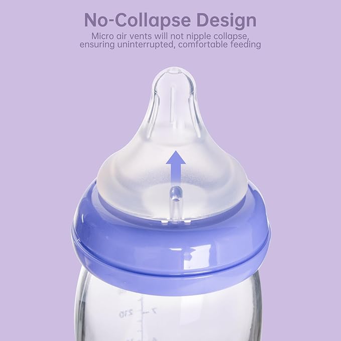 4 Count Bottle Nipples Compatible with Lansinoh NaturalWave Bottle, Soft and Durable Silicone Bottle Nipples, BPA-Free Replacement Bottle Nipple S