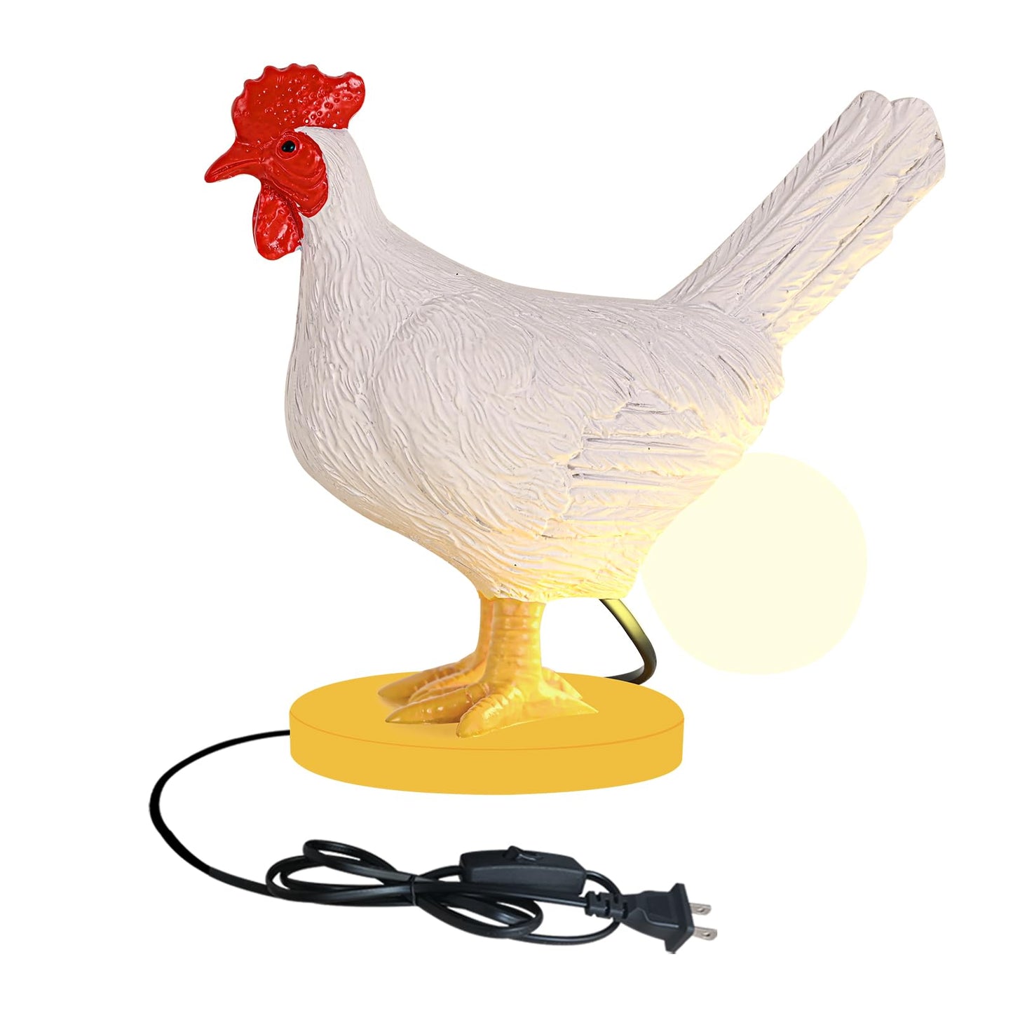 Chicken Egg Lamp, Funny Chicken Butt Night Light with Egg, Lifelike Rooster Lamp with Bulb, 3D Chicken Lights for Easter, Christ