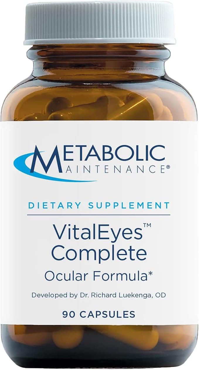 Metabolic Maintenance Vital Eyes Complete - Eye Health Support Supplement with B Vitamins, Antioxidants - Lutein, Bilberry + Zinc to Help Support Healthy Visual Function (90 Capsules)
