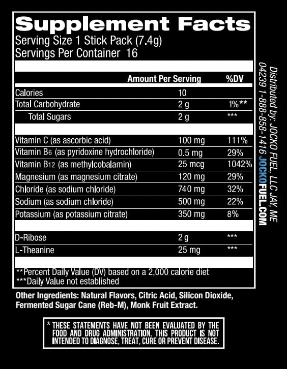 Jocko Fuel Hydrate Electrolytes Powder Packets Low Sugar - Hydration Amplifier Packets for Recovery, Dehydration, & Exerci...