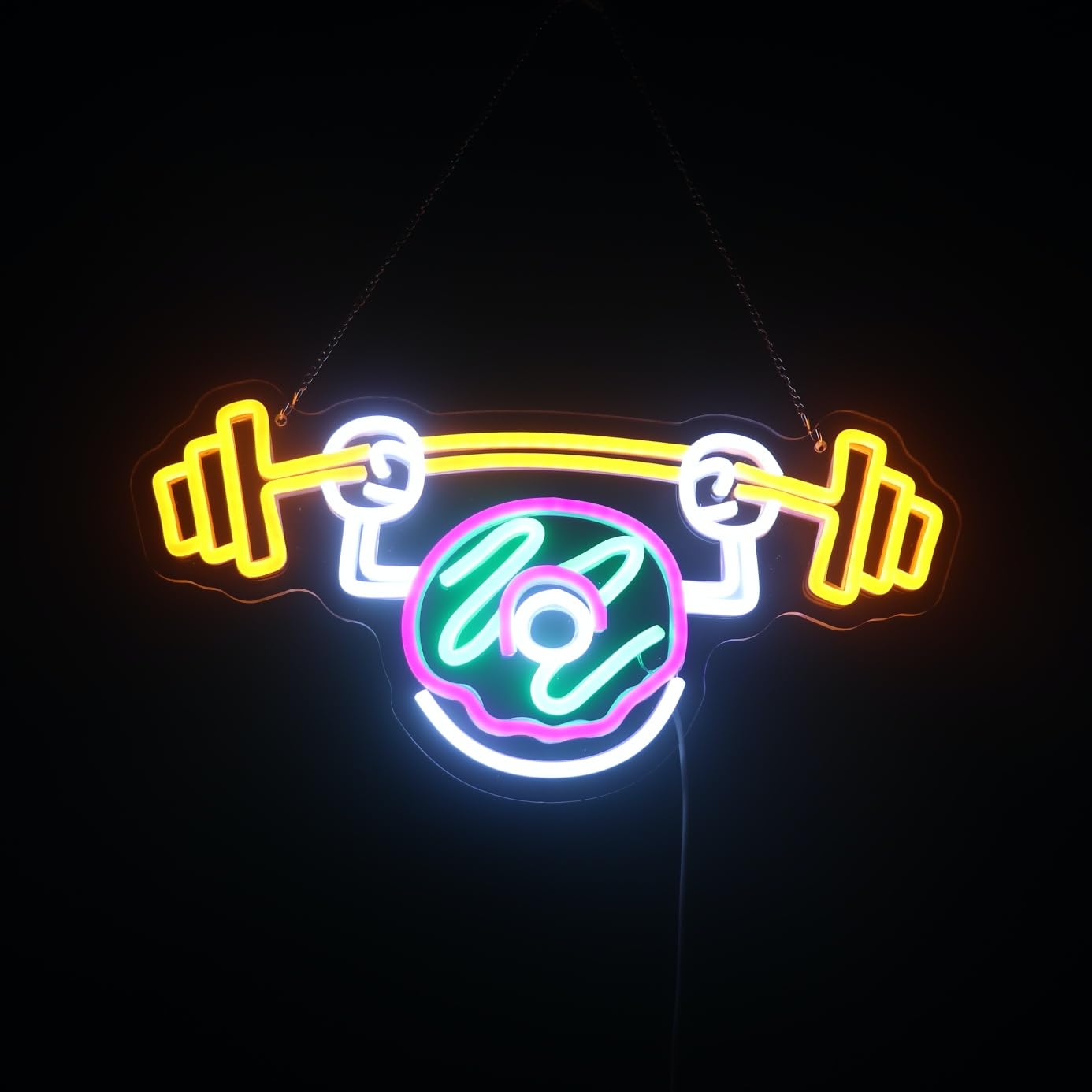 Donut Weightlifting Neon Sign Donut Does Gym Decor Neon Light Custom Neon Sign  Gym Donut Funny Neon Sign For Bedroom Game Room Nursery Room Decor  Donut Art Led Light Christmas Birthday Gift