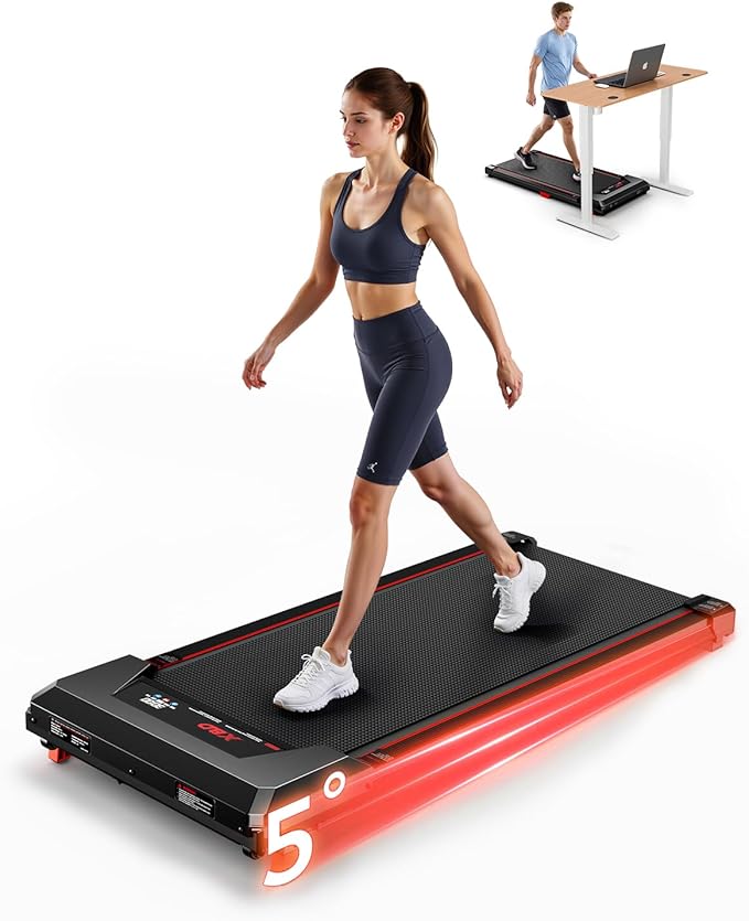 Walking Pad with Incline,XBD Under Desk Treadmill for Home Small Office,2.5HP Low Noise Portable Treadmill with 330 Lbs Ca...