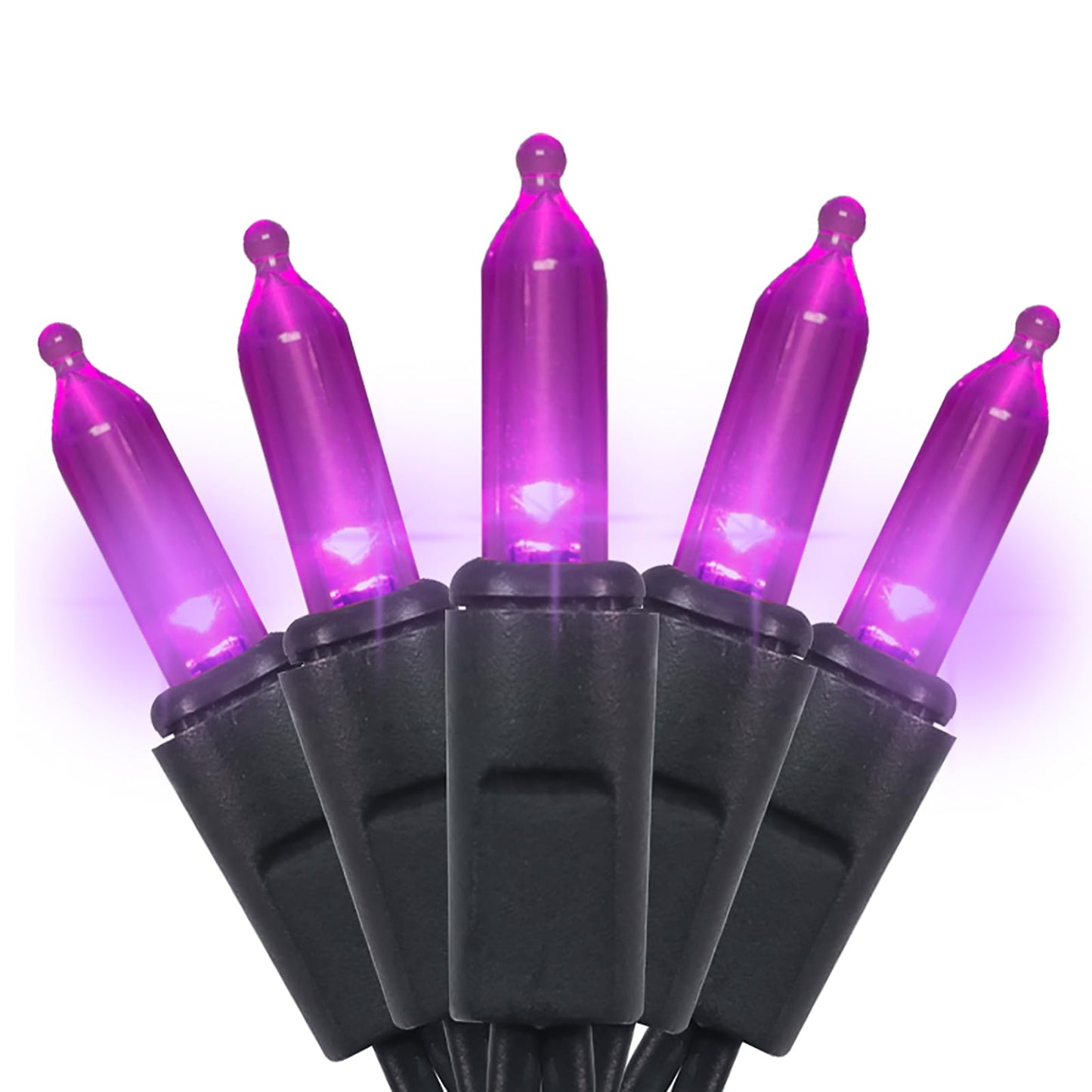 MULTI-SPARKING Purple LED Halloween String Lights - 35 Count, 11ft Black Wire, UL Certified