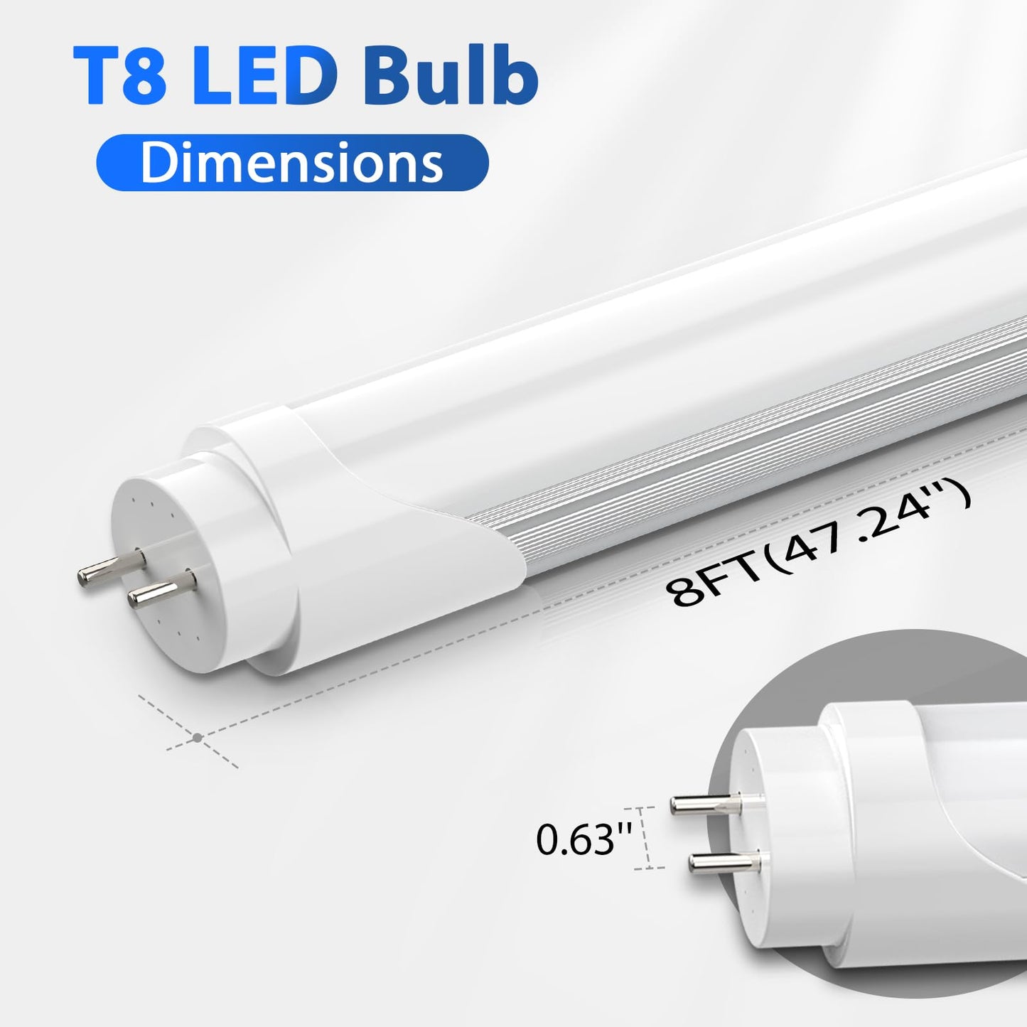 Cnsunway 4Ft T8 Led Tube Lights - 18W 2400Lm 6000K  Type A+B Ballast Bypass  Single/Double-Ended Power For T8/T10/T12 Fluorescent Replacement  Plug & Play Garage/Warehouse Lighting  Frosted (25 Pack)