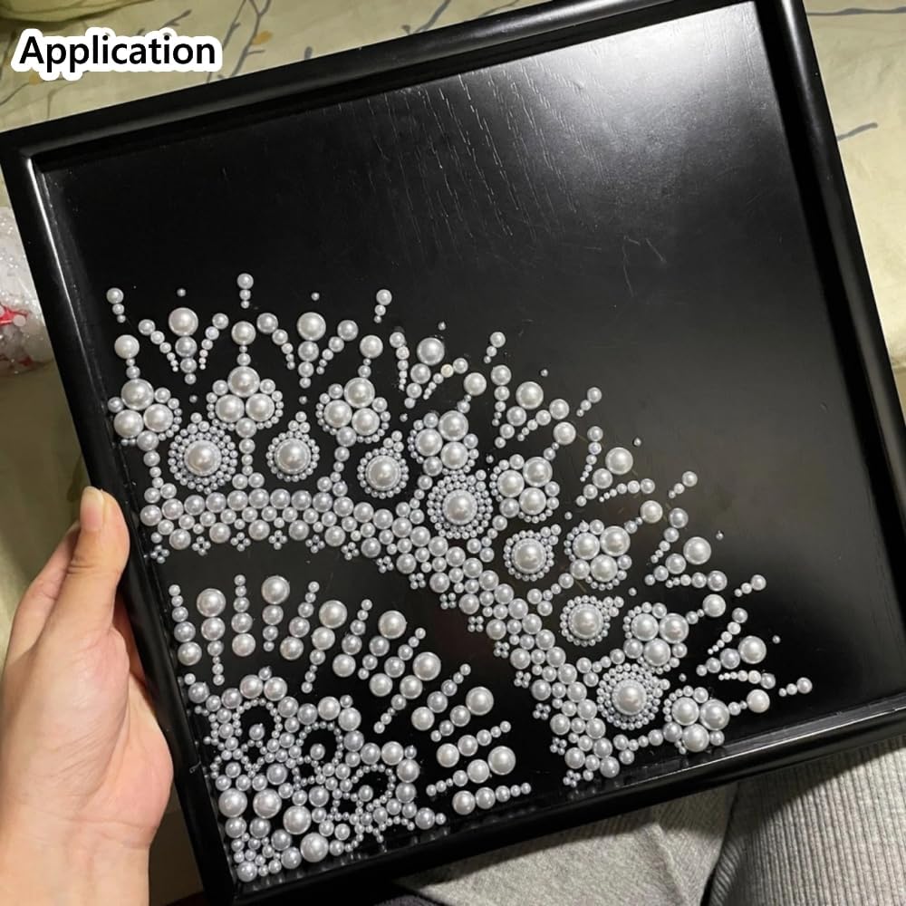 10000pcs 3mm Half Pearls for Crafts Flatback Round Half Pearl Beads for Jewelry Making Nail Art Scrapbook Craft Wedding Dress Decoration(White)