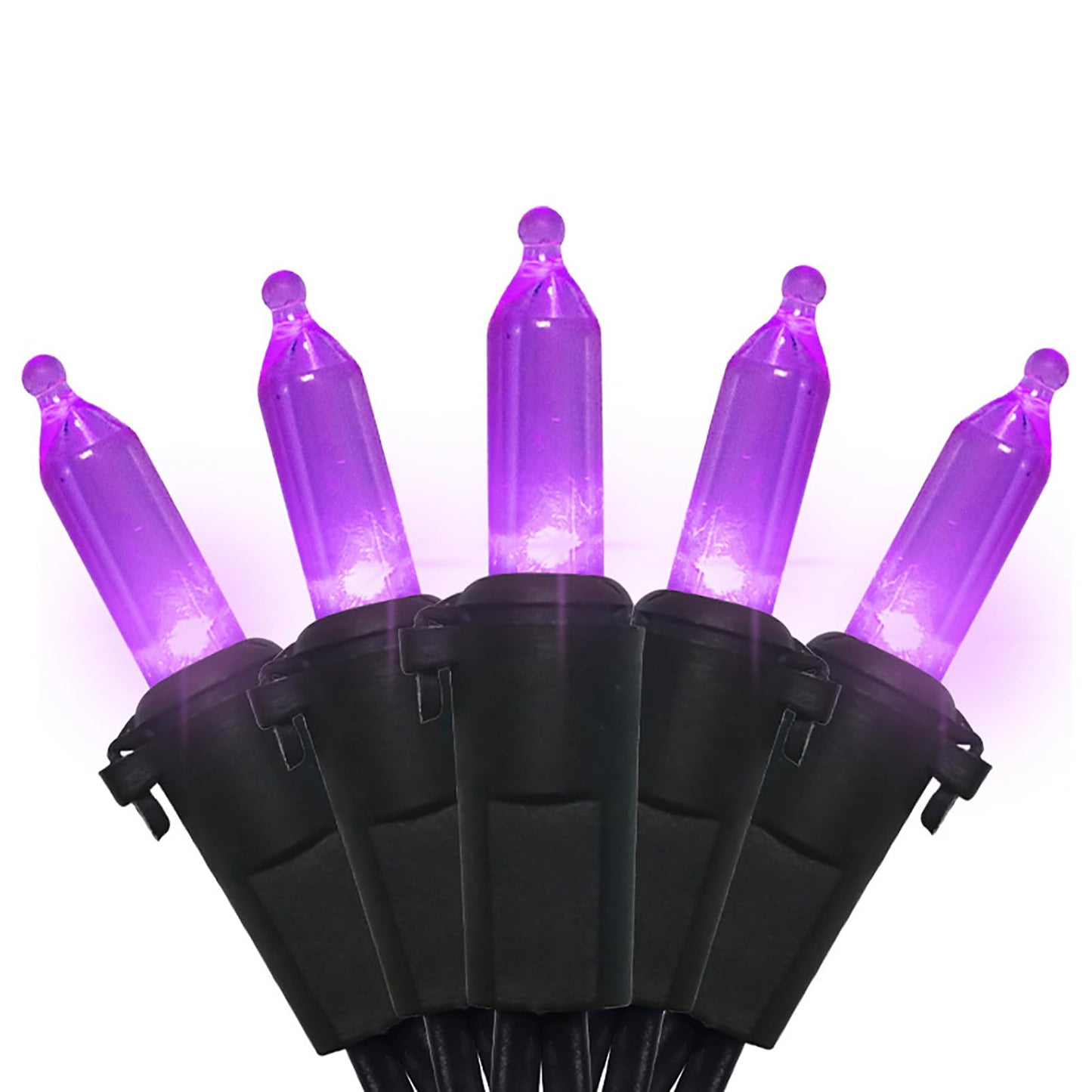 MULTI-SPARKING Purple Halloween LED String Lights - 100 Count, 33ft Black Wire, UL Certified, Connectable, 2 Pack