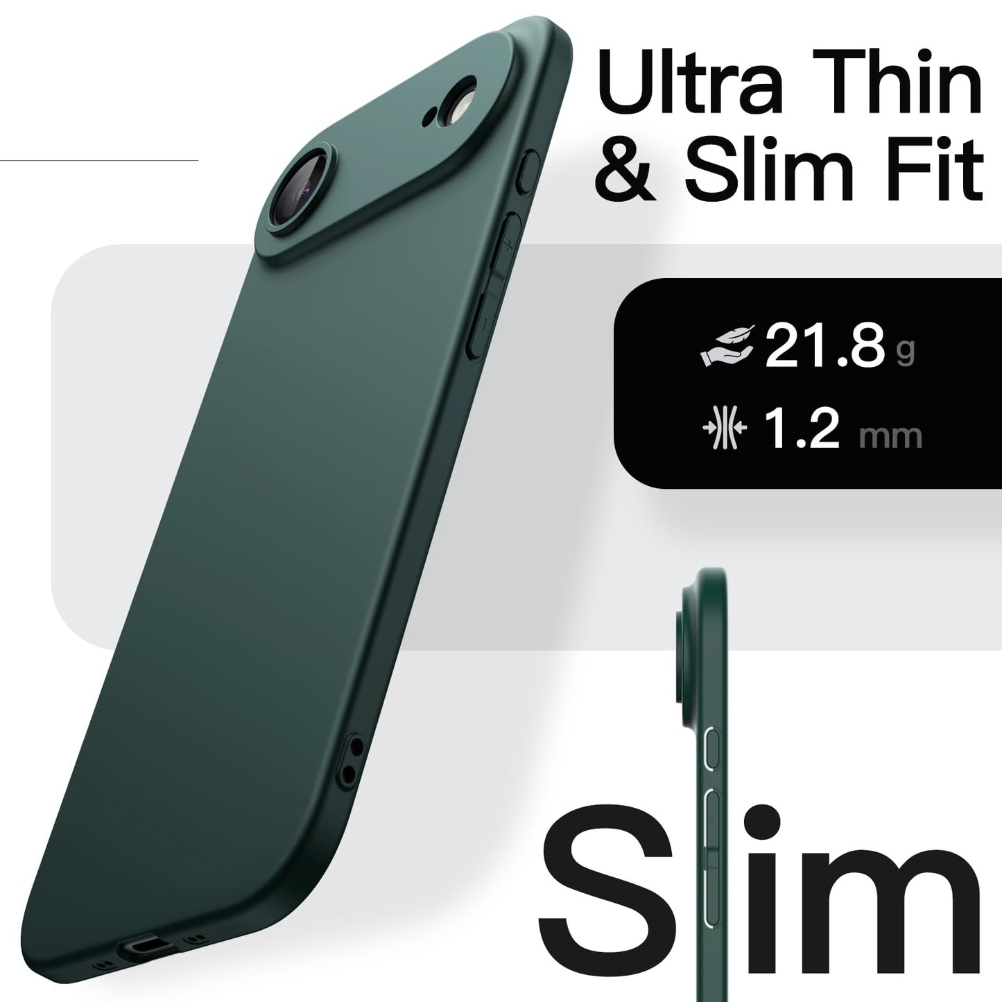 Jetech Slim Case For Iphone 17 Air, Ultra-Thin Lightweight Minimalist Phone Cover With Camera Lens Protection, Matte Anti-Finger