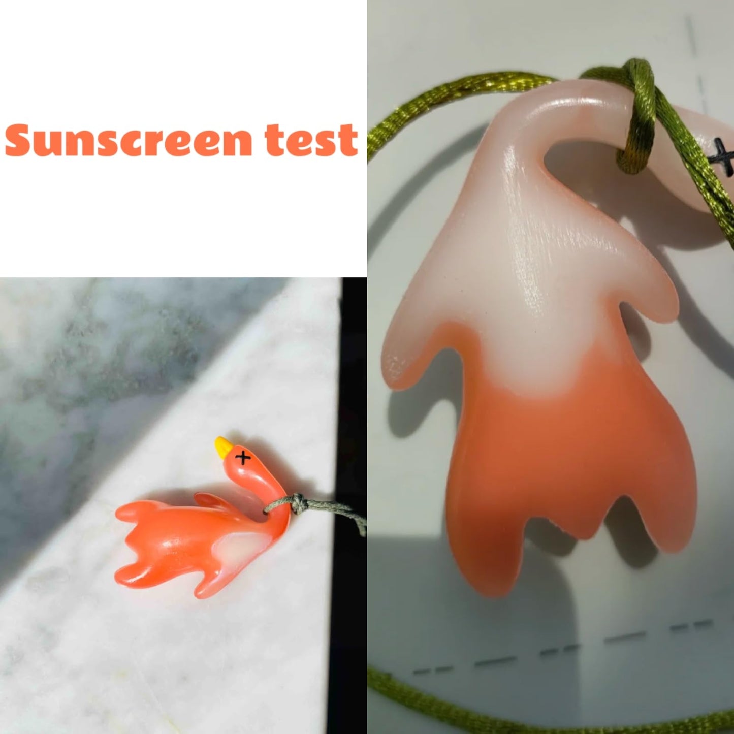 6 Pcs UV Duck Car Pendant, Violetfox Color-Changing Duck Sunscreen Tester UV Temperature Reminder, Funny Cute Roast Duck Hanging Ornament for Car Mirror Bicycles Bags and Cellphones (Resin)