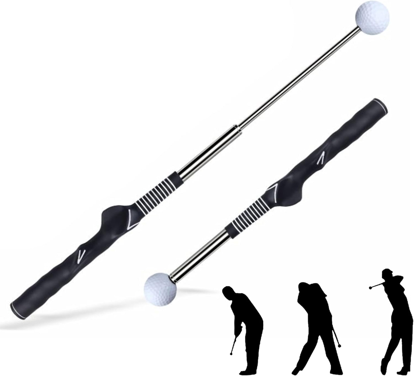 Retractable Golf Swing Training Aid, Rhythm Click Sound Warm-up Golf Swing Trainer, Golf Grip Trainer, Golf Training aid Indoor and Outdoor Golf Equipment for Beginners and Professionals