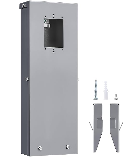 SURAIELEC All-Metal 1-Gang Outdoor Power Post Enclosure, 26-Inch Metal Power Stake, NEMA 3R Weatherproof Electrical Post f...