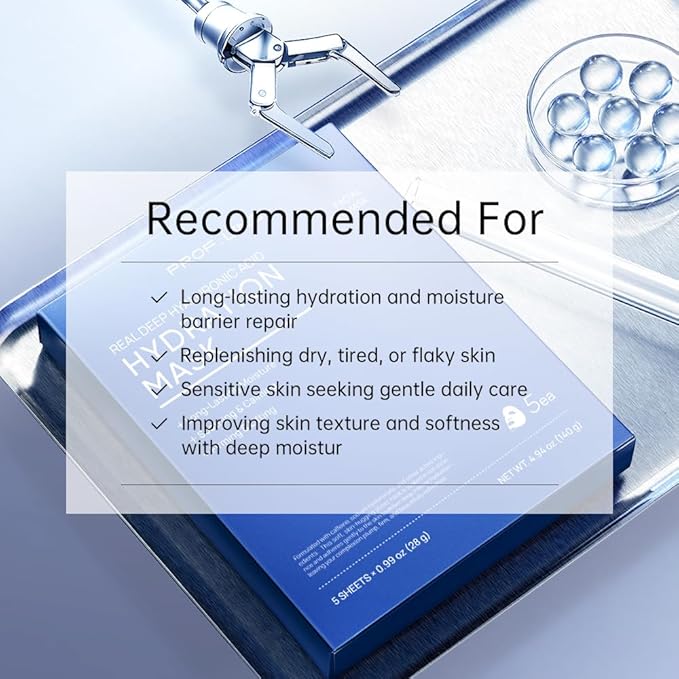 Prof. Ling Full-Spectrum Hyaluronic Acid Face Mask – Deep Hydrating, Firming & Soothing Sheet Mask for Sensitive Skin, Plumping & Anti-Wrinkle Facial Treatment-5ea