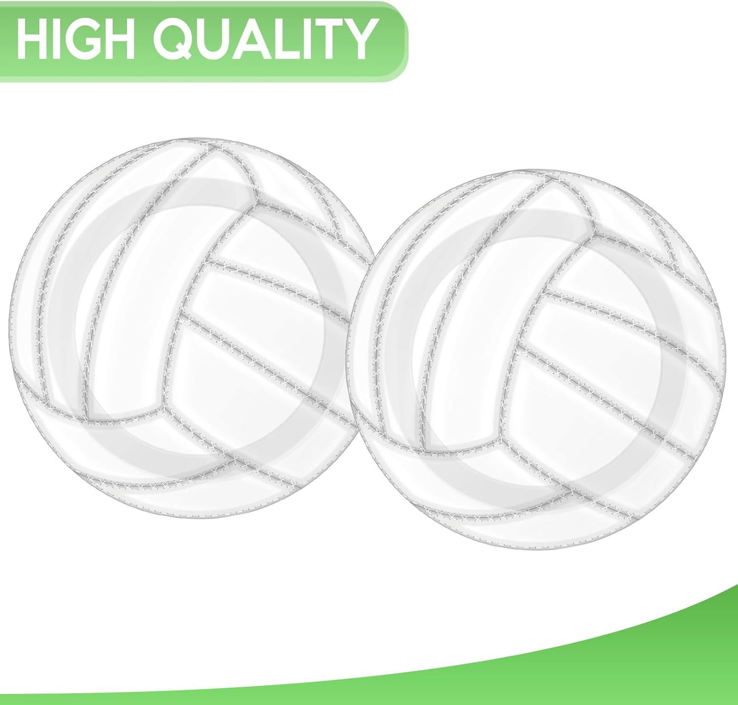 60Pcs Volleyball Birthday Decorations,7 Inch White Volleyball Dessert Plates,Sports Themed Tableware Kit Volleyballs Bulk Paper Plates for Baby Shower Boys Girls Game Party Decorations Supplies
