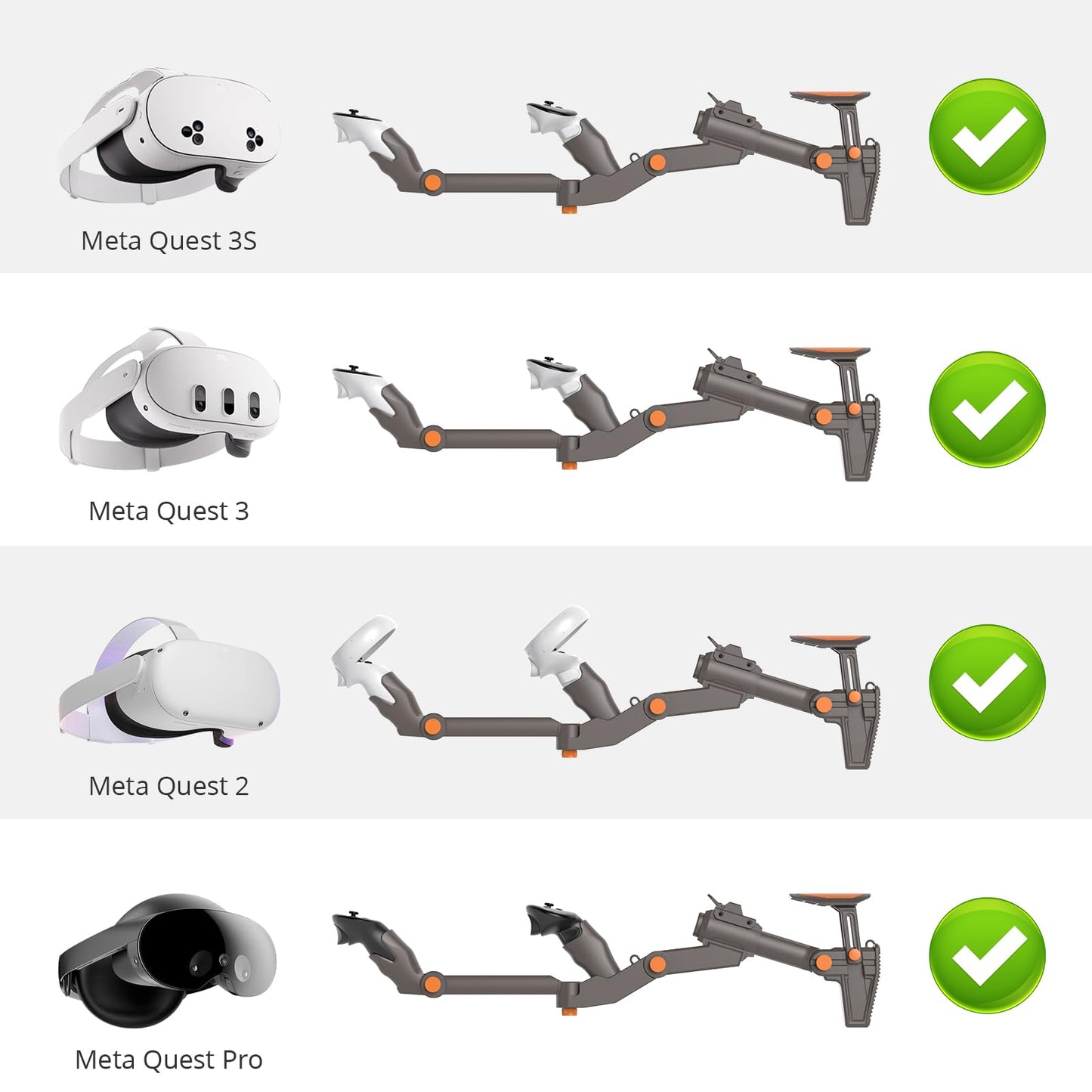 VR Gunstock for Meta Quest 2 Quest 3 Quest 3S Quest Pro – Adjustable FPS Gaming Controller Accessories with Quick Magnetic Attachment Cheek Pad for Immersive VR Gameplay (Gunmetal Gray)