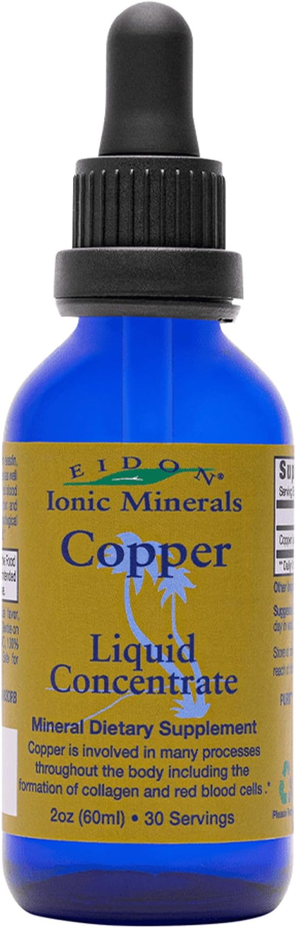 Eidon Ionic Minerals Copper - Copper Supplement, Liquid Concentrate, Mineral Dietary Supplement for Red Blood Cell Support & Healthy Skin - 2 Ounce Bottle