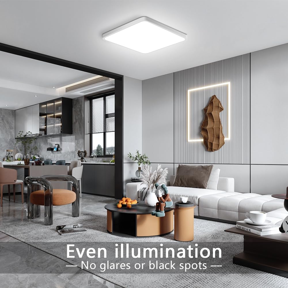 9Inch 18W Square Led Ceiling Light Fixtures Flush Mount  5000K Daylight White Led Ceiling Lamp  Surface Mount Modern Ceiling Lights  Slim Flat Panel Lighting For Bedroom  Kitchen  Bathroom Etc.