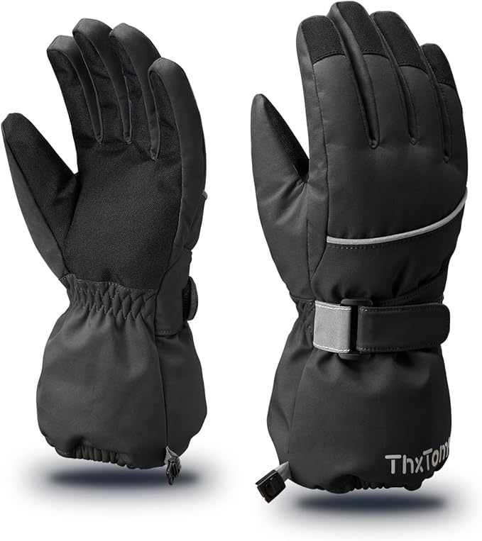 ThxToms Kids Warm Gloves Winter Waterproof Snow Gloves for Ourdoor Sports Snowboard, Toddler Bulky Ski Gloves for Boys Gir...