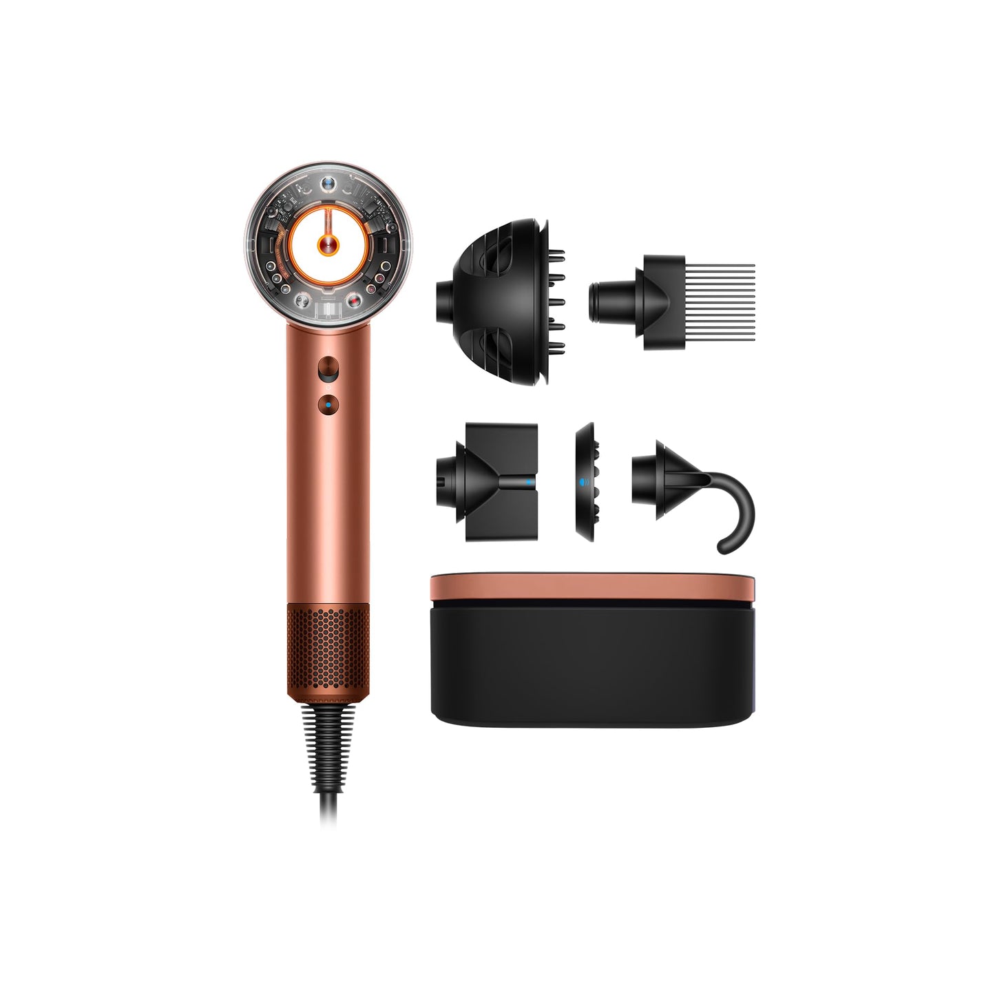 Dyson Supersonic Nural™ Hair Dryer - No Heat Damage, 5 Attachments, Amber Silk, Model 143696-01, Suitable for All Hair Types