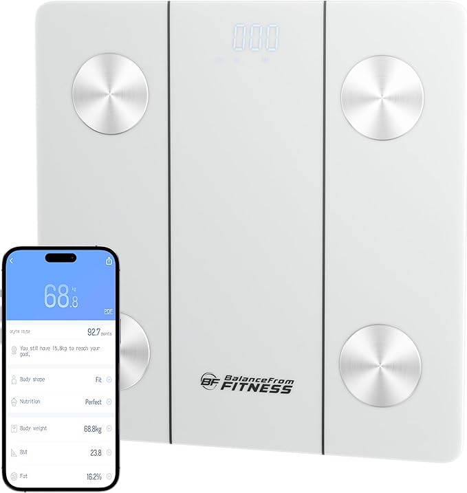 BalanceFrom Smart Scale for Body Weight Digital Bathroom Bluetooth BMI Body Fat Scale with 12 Body Composition Analyzer, T...