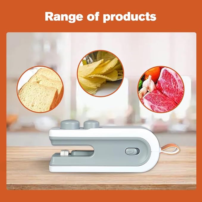 Mini Bag Sealer, 2026 New 2 in 1 Magnetic Food Sealer, USB Rechargeable Chip Bag Sealer Heat Seal Tool, Portable Handheld Snack Sealer Bag Sealing Machine for Snacks and Vegetables (White)