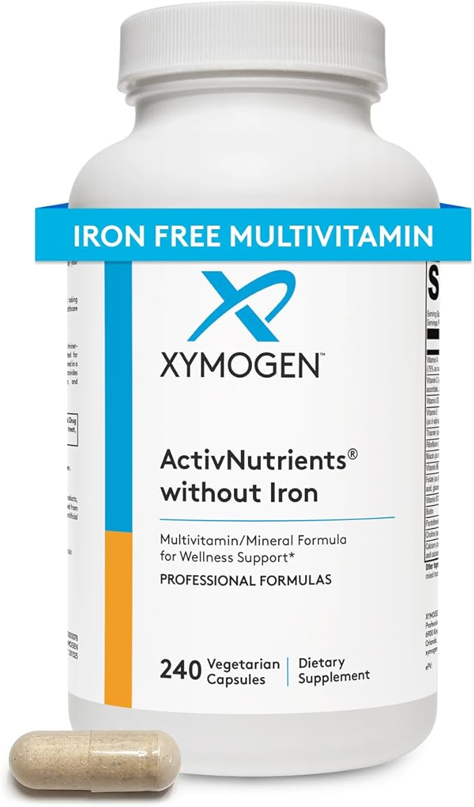 XYMOGEN ActivNutrients Without Iron - Multivitamin Multimineral for Wellness, Immune, Energy and Mood Support - Chelated M...