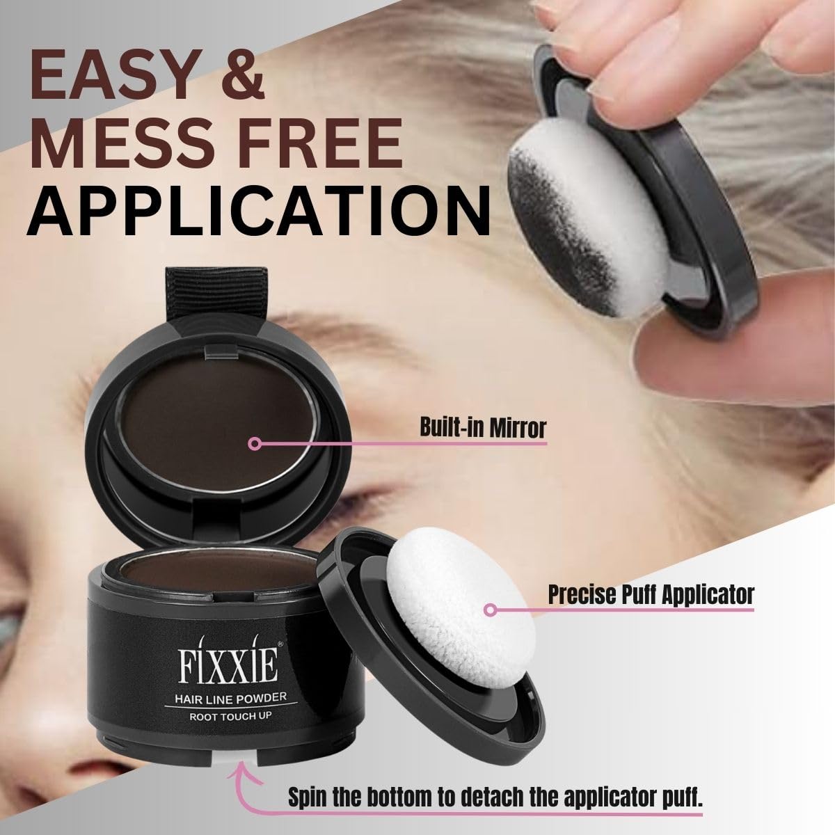 Hairline Powder, Root Touch Up Dark Blonde Powder, Instant Hair Loss Concealer for Thinning Hair, Windproof & Sweatproof Root Co