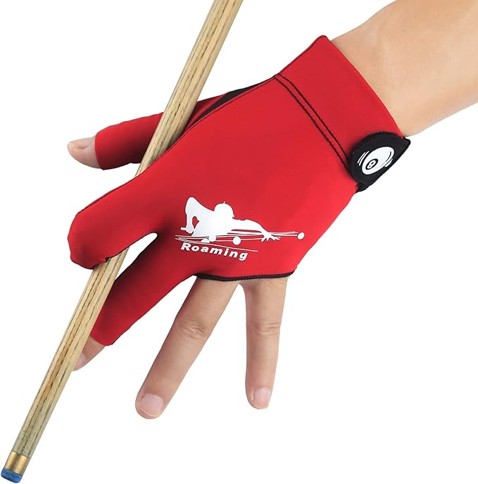 Roaming Quick-Dry Breathable Billiard Pool Gloves, Shooters Snooker Cue Sport Glove for Left or Right Hand Option
