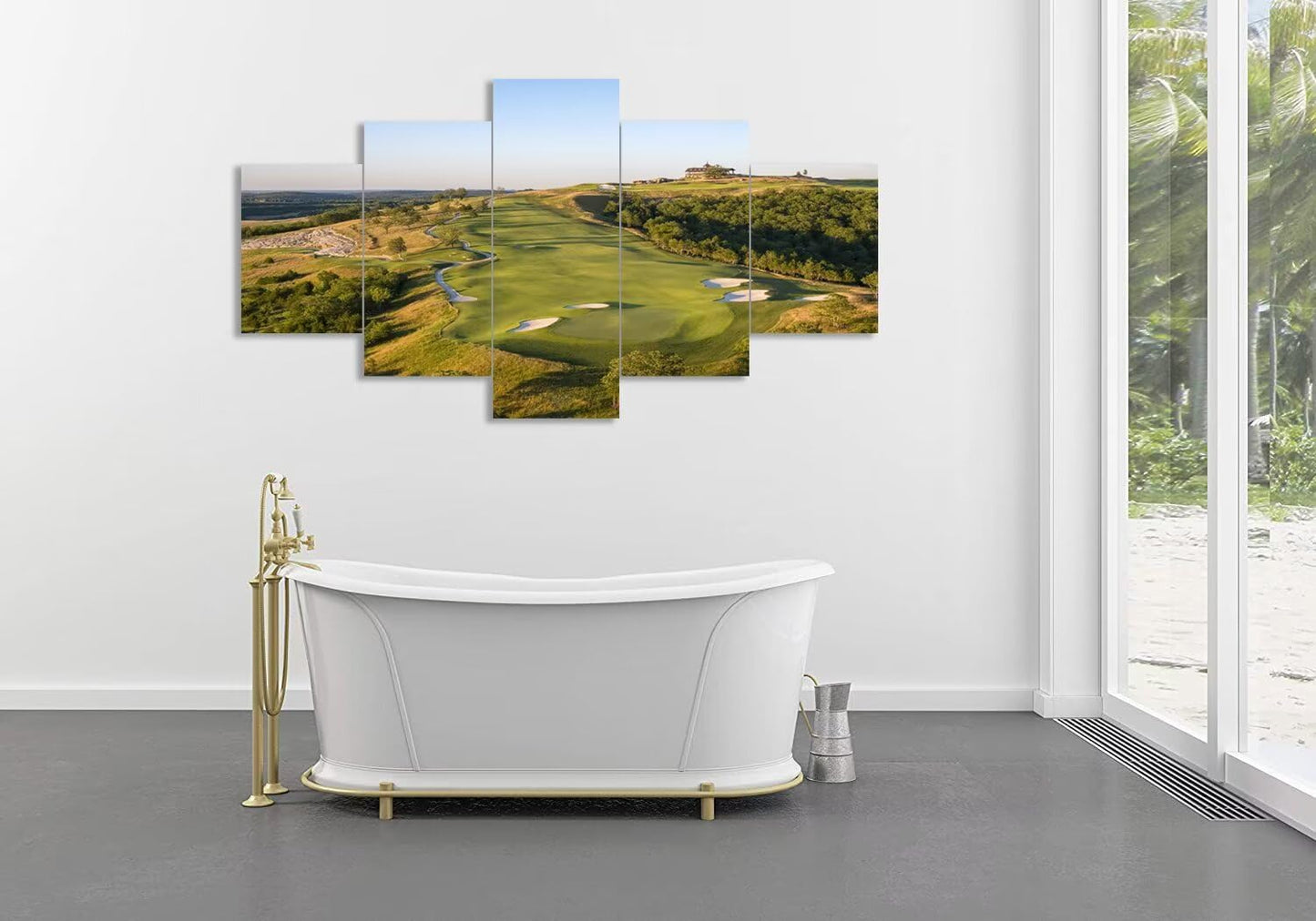 Paynes Valley Golf Course Wall Art for Living Room Bedroom Bathroom Home Decorations Paynes Valley Golf Course Posters Framed Artwork Canvas Prints Ready to Hang(60''W x 32''H)