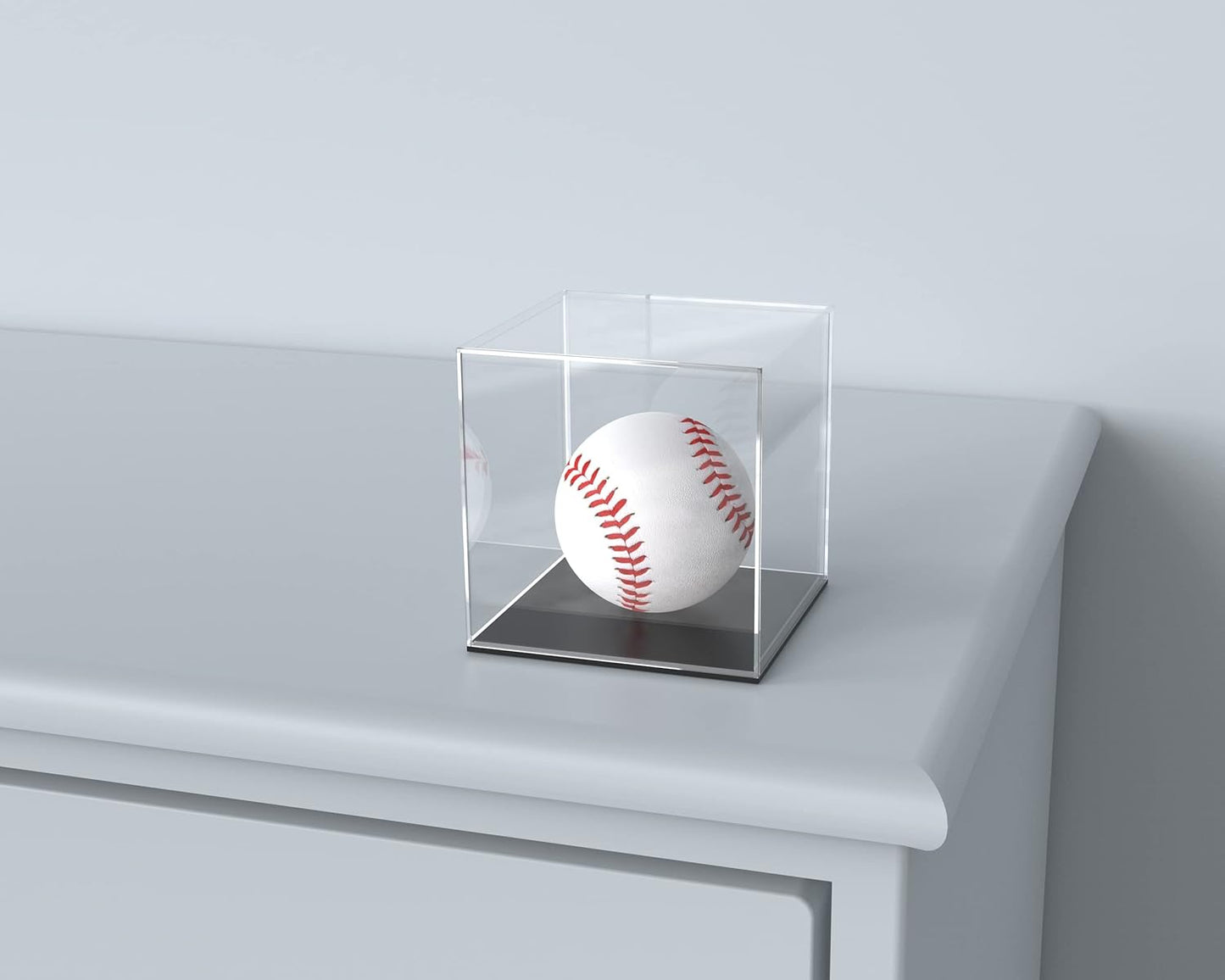 Display Case, Acrylic Box with Matt Base and Lid for Display, Super Clear Preassemly Display Case for Figures (4x4x4 inch)