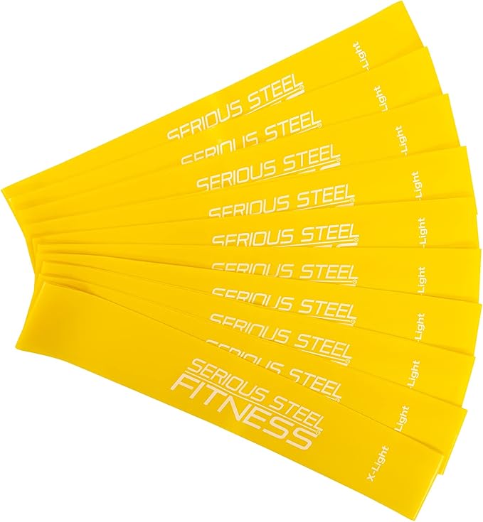 Serious Steel Fitness Mini Resistance Loop Bands | Rehab and Prehab Stretch Bands | 12" Exercise Workout Bands (Sets of 5 ...