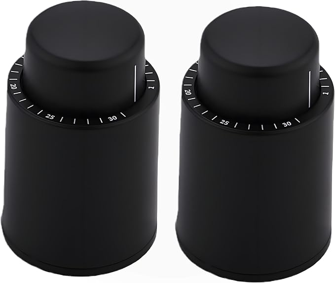 2 Pack Wine Stoppers,Reusable Wine Bottle Stoppers,Vacuum Wine Preserver With Time Scale, Keep Your Wine Fresh,The Perfect Choice For Wine Lovers.