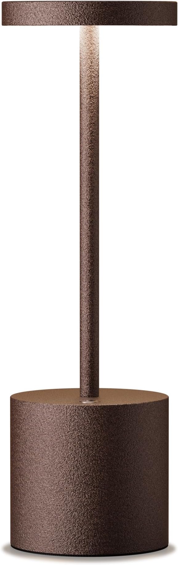 Cordless Table Lamps Rechargeable - Outdoor Waterproof LED Table Light Portable 5000mAh Battery Operated Lamp 3 Color Stepless Dimming with Memory Function for Restaurant Dining Patio Rust