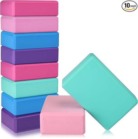 10 Pcs Yoga Blocks Bulk EVA Foam Blocks High Density Foam Brick Yoga Accessories, Improve Strength and Aid Balance and Fle...