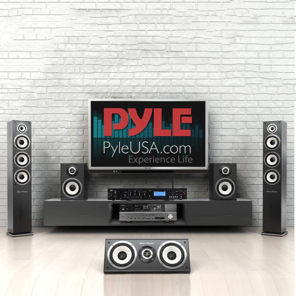 Pyle Rack Mount Studio Pre-Amplifier PPRE70BT - Bluetooth, FM Radio, Remote Control, Black