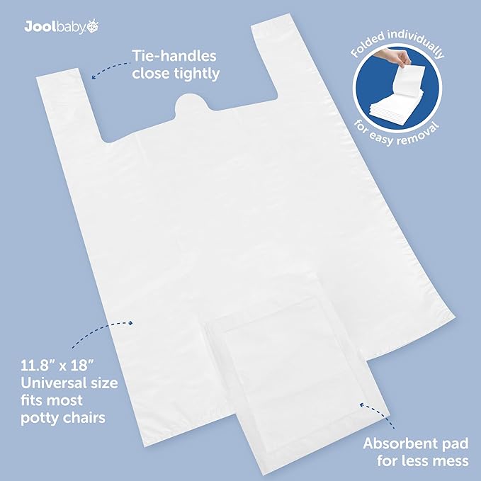 Disposable Potty Liners – Universal Fit for Potty Chairs, Super-Absorbent (60 Count) – Jool Baby