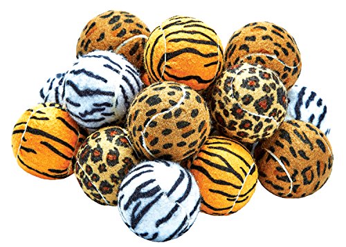Unique Sports Dog Fetch Squeaker Balls Animal Prints 18 Pack