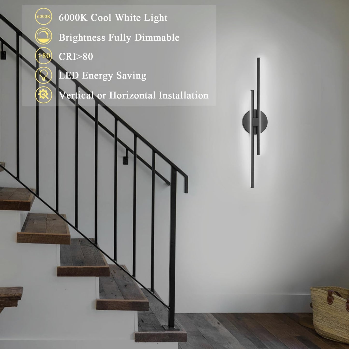 Edislive Dimmable Modern Led Vanity Light Fixtures Bathroom Vanity Wall Lighting  23.6 In Mirror Vanity Lighting Fixtures For Bathroom Bedroom Makeup Living Room  Black