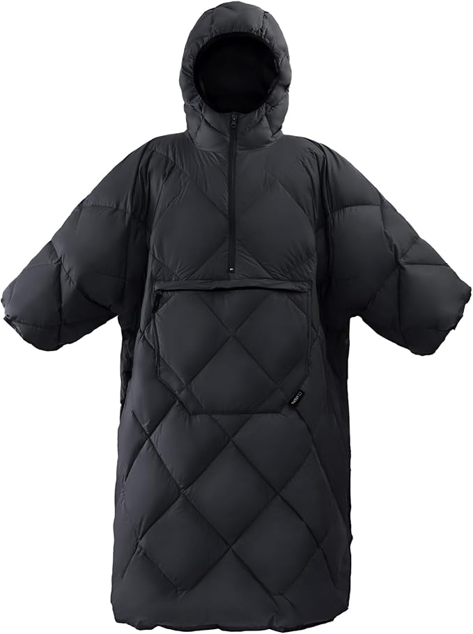 ATEPA Wearable Sleeping Bag, Recycled Warm Winter Camping Wearable Blanket Poncho for Outdoor, Stadium Sports Women Men