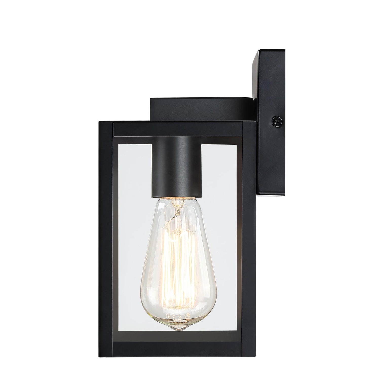 Faymart Lighting 2 Pack Small Outdoor Sconce Lights 10 Inch Outdoor Wall Lantern Light Exterior Sconce Metal And Glass Small Porch Light  Black Outdoor Lanterns For Front Porch Garage Balcony