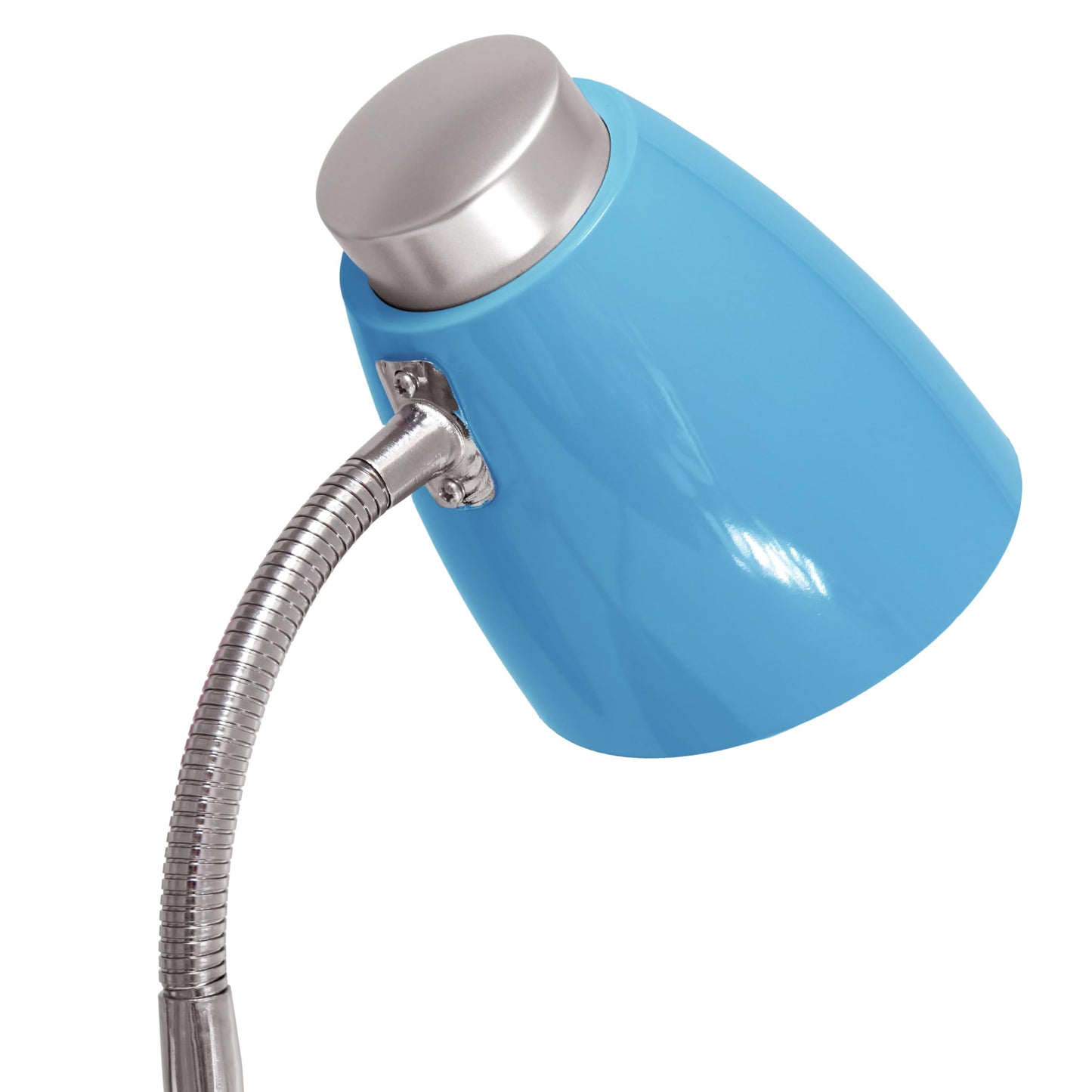 Simple Designs Gooseneck Desk Lamp With Ipad Stand, Blue, Abs Plastic, Model Ld1002-Blu, Pack Of 1