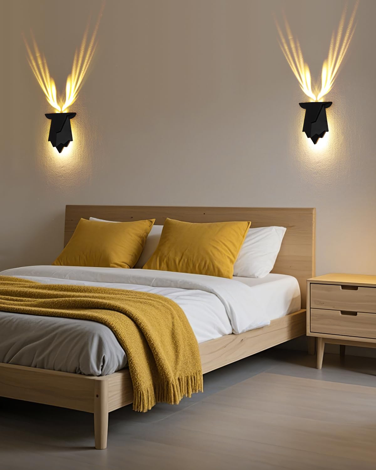 Fuloon Antler Night Light, Remote Control, Battery Operated, Adjustable, 1 PC, Black, Model S06