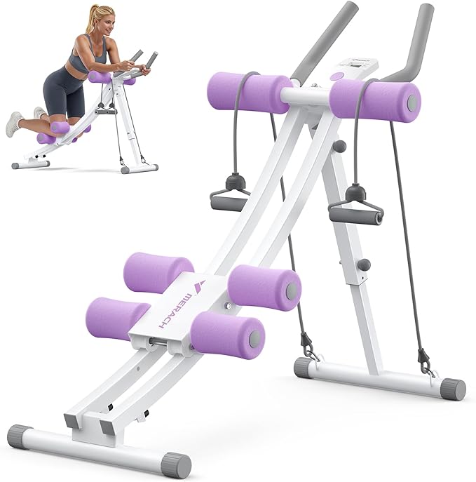 MERACH Ab Machine, Adjustable Ab Trainer Machine, Ab Workout Equipment for Home Gym, Ergonomic Arc Track for Better Abs, F...