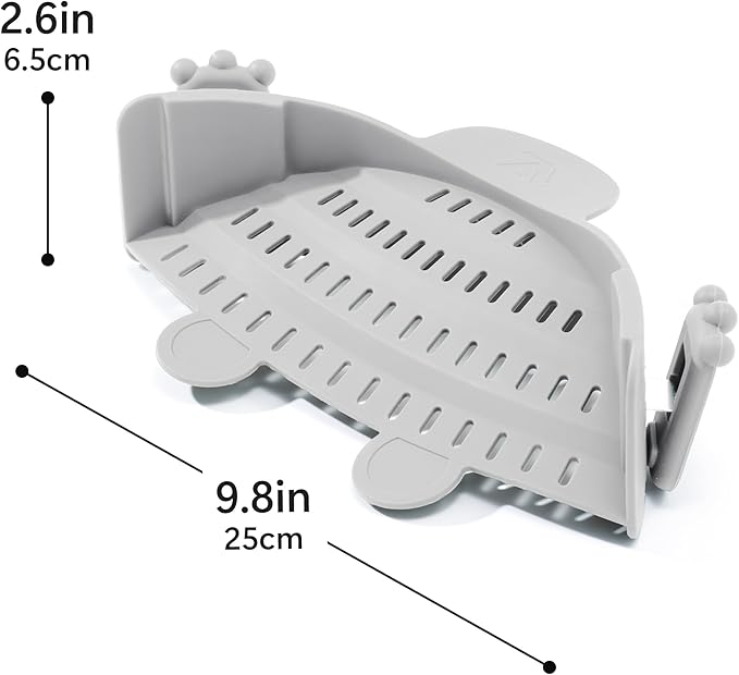 Clip On Strainer Silicone for All Pots and Pans, Pasta Strainer Clip on Food Strainer for Meat Vegetables Fruit Silicone Kitchen Colander