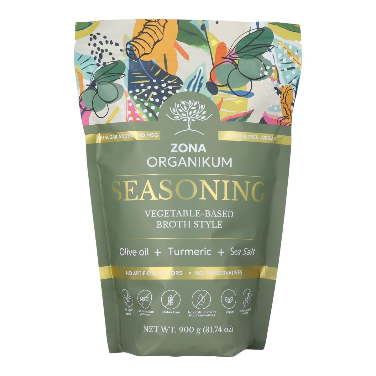 ZONA ORGANIKUM Vegan Vegetable Broth Seasoning Powder 31.74 oz, No MSG, No Artificial Colors or Preservatives, Gluten Free, Suga