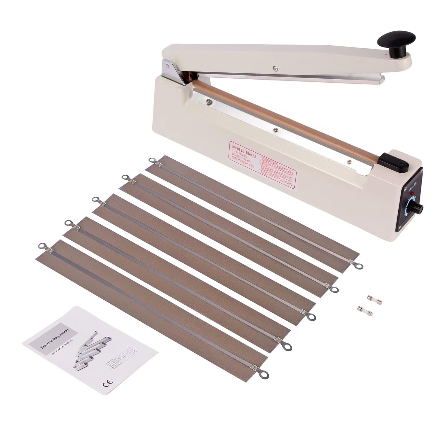 SYAMZZMS Commercial Impulse Sealer 12 Inch – Manual Heat Sealing Machine with 3mm Strip, Aluminum Body for Plastic Packaging – Ideal for Small Business & Kitchen Use